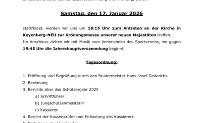 Jahreshauptversammlung/Krönung 2026
